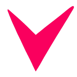 Logo de coração rosa, feita a mão pela dona e artista do site